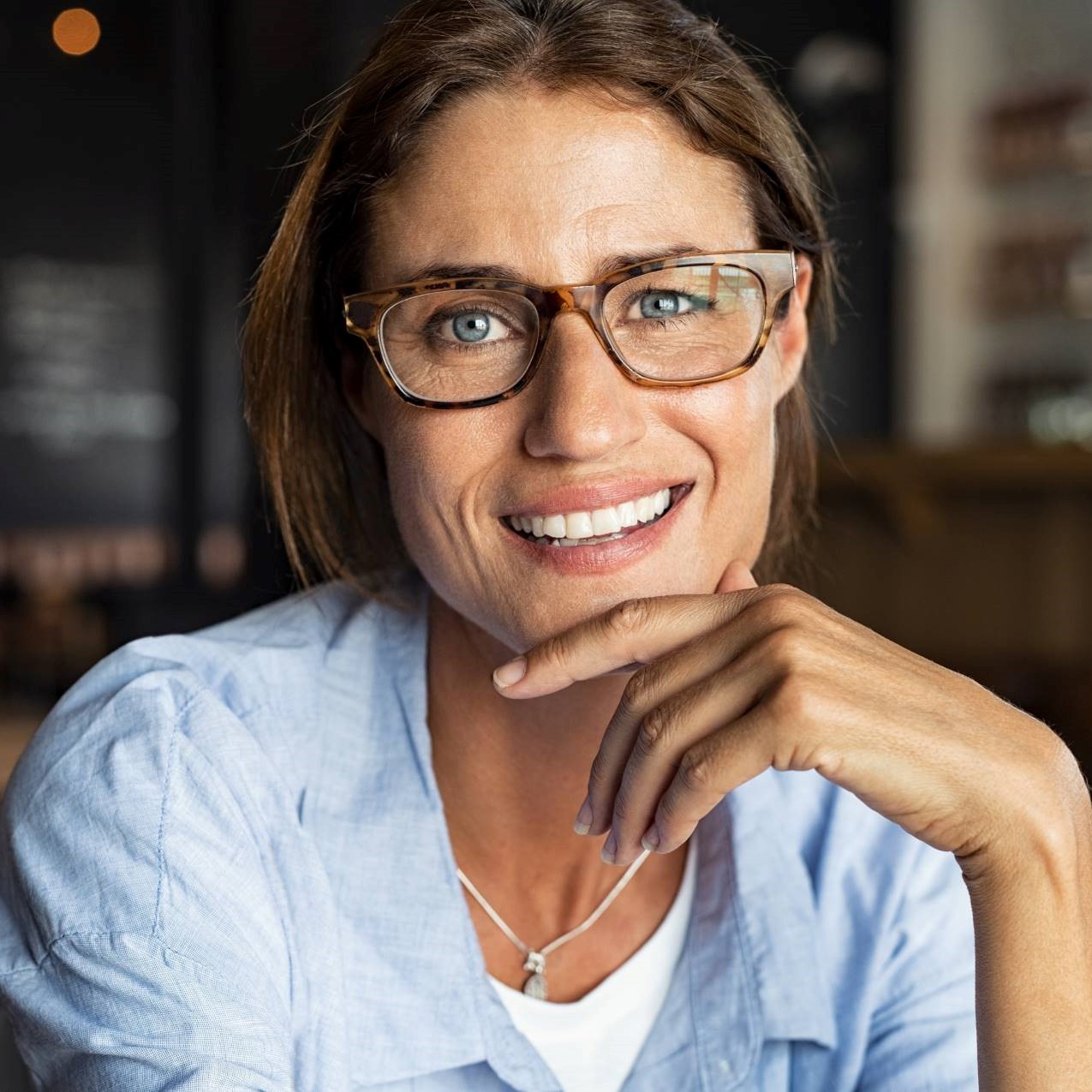 Canva Happy Mature Woman Wearing Eyeglasses 1920s